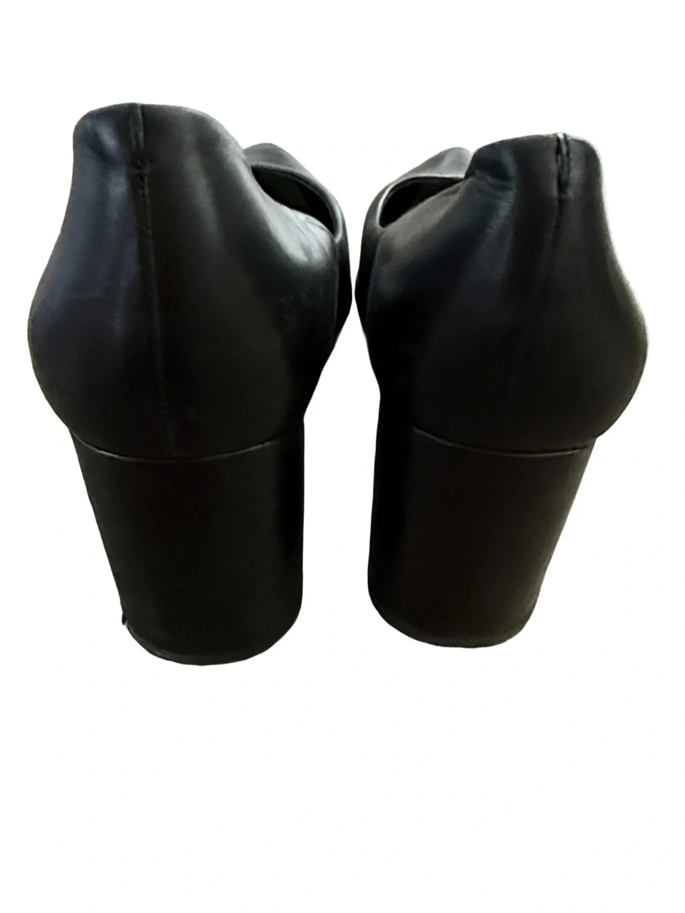 Classic 1.STATE Black Pointed-Toe Leather Heels